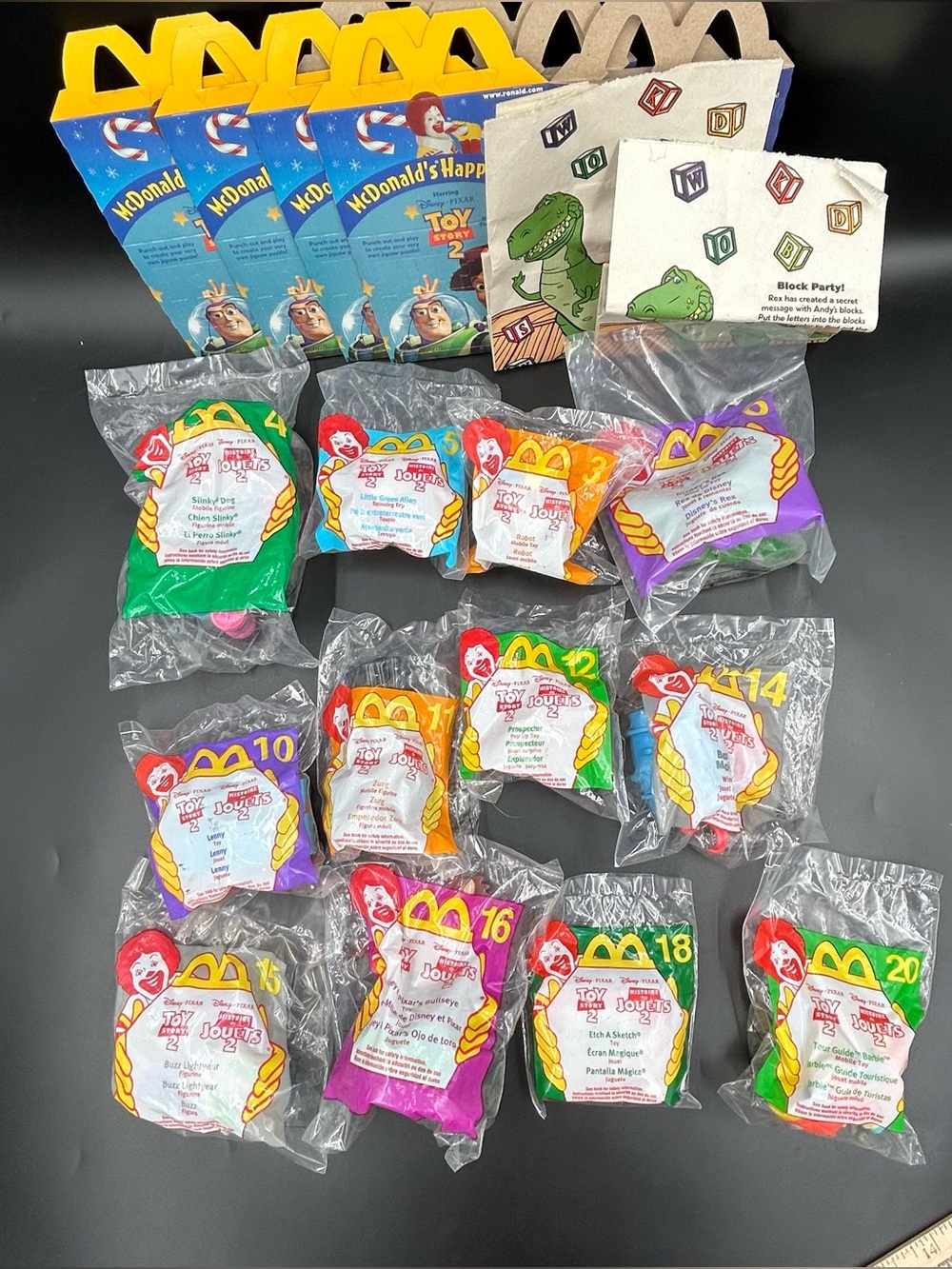1999 McDonalds Toy Story 2 Happy Meal Toys Lot 12 Sealed Boxes Bags Disney